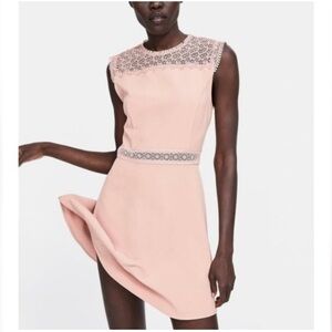 knee length dresses for ladies Zara White Floral Lace Mini Dress main image 1